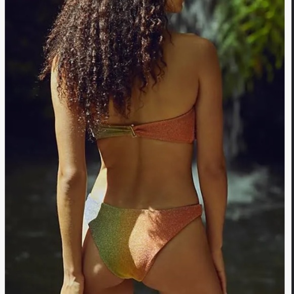 Free People DESERT OMBRE SHINE Beach Riot Island Bikini Swim Bottoms large nwt - Picture 5 of 7